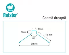 Coama dreapta Rufster Extra 0,55 mm grosime 9005 MPR negru super-poliester