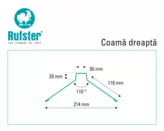 Coama dreapta Rufster Premium 0,5 mm grosime 3011 MS rosu mat structurat