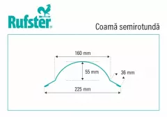 Accesorii acoperis - Coame pentru tigla Rufster Extra 0,55 mm grosime 8019 MPR maro-grafit super-poliester, olint.ro
