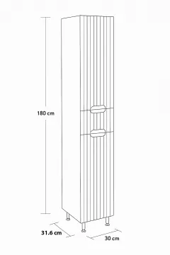 Coloana baie MDF Seria 033, 180 cm inaltime, balamale soft-close, alb