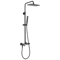 Coloana de dus cu baterie Tores, monocomanda, negru mat
