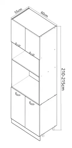 Corp inalt bucatarie MDF Square, 60 cm, antracit