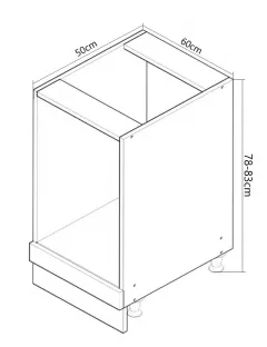 Corp inferior bucatarie MDF Square, 60 cm, cuptor, antracit
