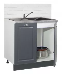 Corpuri de bucatarie - Corp inferior bucatarie MDF Square, 80 cm, 2 usi, antracit, olint.ro