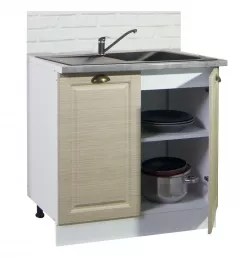 Corpuri de bucatarie - Corp inferior bucatarie MDF Square, 80 cm, fag, olint.ro