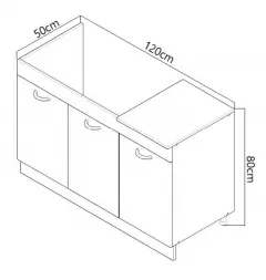 Corpuri de bucatarie - Corp inferior bucatarie PAL Sarona, 120 cm, fag/wenge, olint.ro