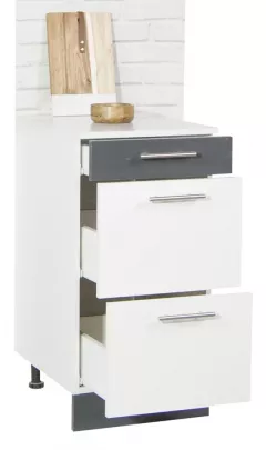 Corpuri de bucatarie - Corp inferior bucatarie PAL Sarona, 40 cm, alb/antracit, olint.ro