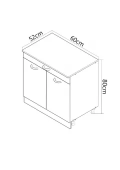 Corp inferior bucatarie PAL Sarona, 60 cm, cu sertar, sonoma/antracit