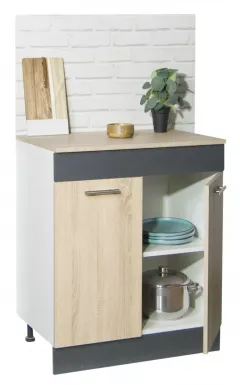 Corpuri de bucatarie - Corp inferior bucatarie PAL Sarona, 60 cm, sonoma/antracit, olint.ro