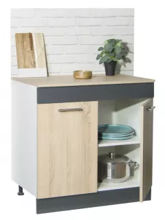 Corpuri de bucatarie - Corp inferior bucatarie PAL Sarona, 80 cm, sonoma/antracit, olint.ro