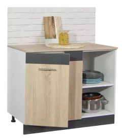 Corpuri de bucatarie - Corp inferior colt bucatarie PAL st/dr Sarona, 100 cm, sonoma/antracit, olint.ro