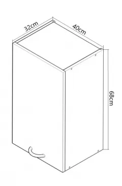 Corp superior bucatarie MDF Square, 40 cm, alb