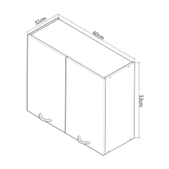 Corp superior bucatarie MDF Square, 60 cm, hota, fag