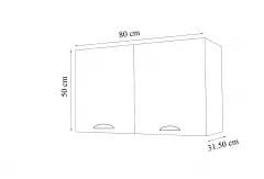 Corp suspendat bucatarie MDF Square, alb