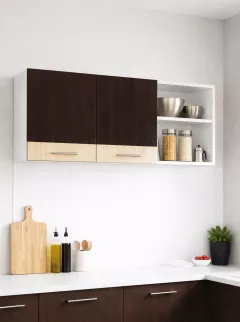 Corpuri de bucatarie - Corp suspendat bucatarie PAL Sarona, 120 cm, wenge/fag, olint.ro