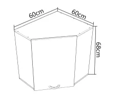 Corp suspendat colt bucatarie MDF Square, 60 cm, alb rustic