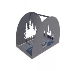 Cos Deco1 pentru lemne, debitat laser, model M001.003 LXX