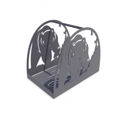 Cos Deco1 pentru lemne, debitat laser, model M002.003 LXX