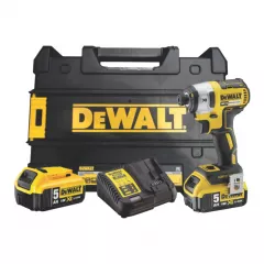 DeWalt masina de insurubat cu impact DCF887P2-QW, motor fara perii, tensiune 18 V cu doi acumulatori de 5 Ah