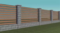 Element combinat pentru gard, Rufster, grosime tabla 0,5 mm, culoare RAL 7016 MS (gri-grafit) + Stejar Auriu, lungime variabila