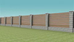 Element combinat pentru gard, Rufster, grosime tabla 0,5 mm, culoare RAL 7016 MS (gri-grafit) + Stejar Auriu, lungime variabila