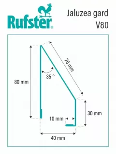 Element jaluzea, Rufster model V80, pentru gard, finisaj mat structurat, culoare gri-antracit RAL7016 MS, lungime variabila, grosime 0.5 mm