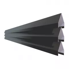 Element jaluzea simetric, Rufster tip sageata V75, pentru gard, finisaj mat structurat, culoare negru RAL 9005 MS, lungime variabila, grosime 0.5 mm