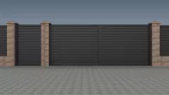 Element orizontal Rufster, pentru gard, grosime 0,60 mm, finisaj negru, RAL 9005 PUR, lungime variabila, vopsit pe ambele parti