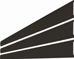 Element orizontal Rufster, pentru gard, grosime 0.45 mm, finisaj maro-grafit RAL 8019 MS M2P3, lungime variabila, vopsita pe ambele parti
