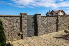 Element pentru gard, model Gardeo SYMM 82, culoare gri, portocaliu, antracit