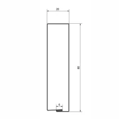 Element rectangular pentru gard, Rufster, dimensiune 80x20 mm, grosime 0.50 mm, finisaj mat structurat, culoare gri-antracit RAL7016MS, lungime variabila