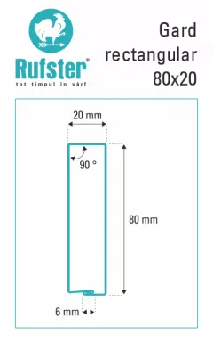 Element rectangular pentru gard, Rufster, dimensiune 80x20 mm, grosime 0.50 mm, finisaj lucios, culoare stejar auriu, lungime variabila