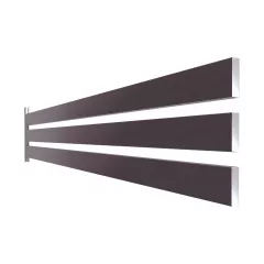 Element rectangular pentru gard, Rufster, dimensiune 80x20 mm, grosime 0.50 mm, finisaj super-poliester, culoare maro-grafit RAL8019MPR, lungime variabila