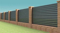 Element rectangular pentru gard, Rufster, dimensiune 80x20 mm, grosime 0.50 mm, culoare Ardesia, lungime variabila