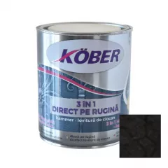 Email pentru metal , efect lovitura de ciocan, Kober Hammer, culoare neagra, ambalare 0.75 L