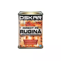 Email tip 3 in 1 pentru metal, cu efect anticoroziv, de grunduire si decorare Oskar direct pe rugina, culoare maro ciocolatiu lucios, ambalare 0.5 L