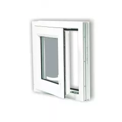 Fereastra Alidor cu dubla deschidere, dimensiune 58 x 58 cm, grosime 7,5 cm, culoare alba