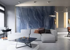Gresie portelanata, polisata, rectificata, interior / exterior, Onix Blue 120 x 280
