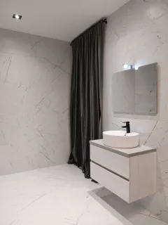 Gresie portelanata, mata, rectificata, pentru interior sau exterior,  Marmo Thassos, dimensiune 60 x 120 cm