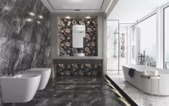 Gresie portelanata, rectificata, polisata, interior/exterior, Alesta grey 60 x 120 cm, clasa de trafic intens
