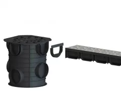 Kit rigola Spark 2 din polipropilena, finisaj zincat, dimensiuni 1000x125x70 mm