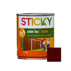 Lac alchidic pentru lemn, metal sau piatra Sticky, interior - exterior, 0.75 L culoare teak