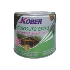 Lac / lazura pe baza de apa, pentru lemn, Kober, Ecolasure Extra alb 2.5 L