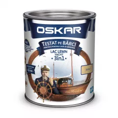 Lac lucios ultra-rezistent pentru lemn exterior/interior, Oskar Yacht 3 in 1, incolor, ambalare 0,75 L