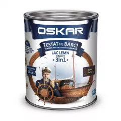 Lac pentru lemn Oskar Yacht 3 in 1, interior / exterior, 0.75 l, mahon inchis