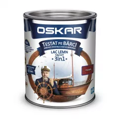 Lac pentru lemn Oskar Yacht 3 in 1, interior / exterior, 0.75 l, trandafir