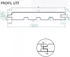 Lambriu din rasinoase, UTF calitatea AB, dimensiuni 19 x 146 mm, lungime 4.2 m