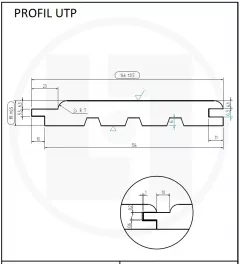 Lambriu din rasinoase, UTP calitatea AB, dimensiuni 19 x 146 mm, lungime 4,2 m