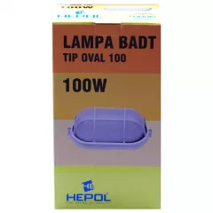 Lampa HEPOL BADT 07977 ovala, dulie E27, 1 x 100W, alba