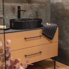 Lavoar ceramic Desna VUD B250, 51×39 cm, montaj pe blat, finisaj mat, negru